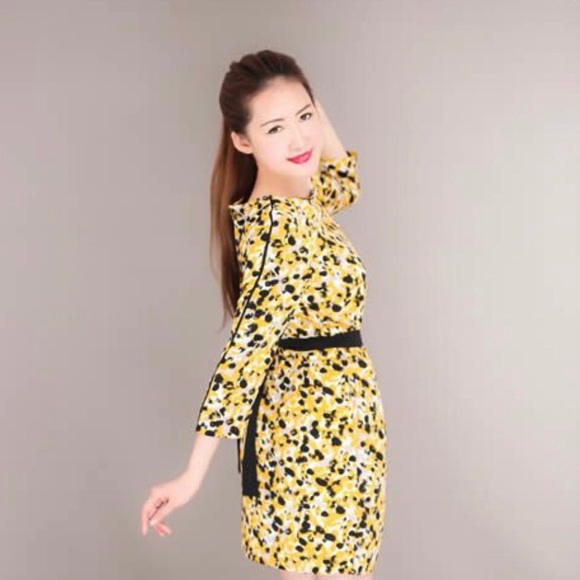 H&M Yellow and Black Patterned Dress - Picture 1 of 11